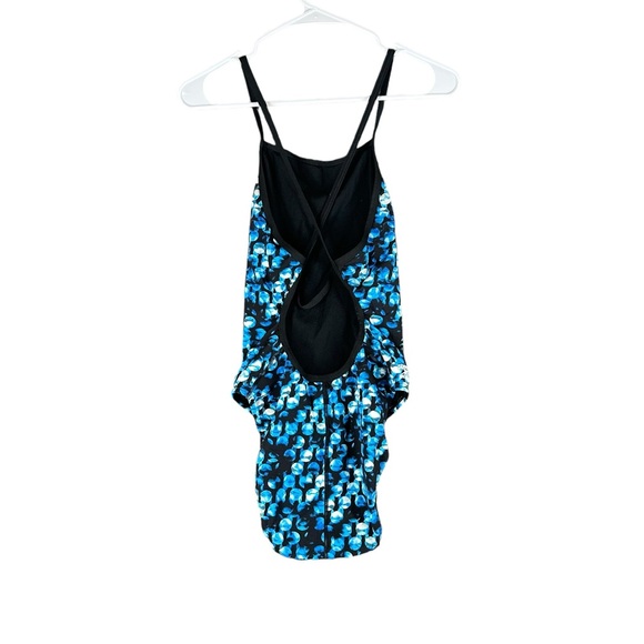 SPEEDO Women’s Blue Print One Piece Swimsuit Bathing Swim Diving Surf Fitness - Picture 2 of 10